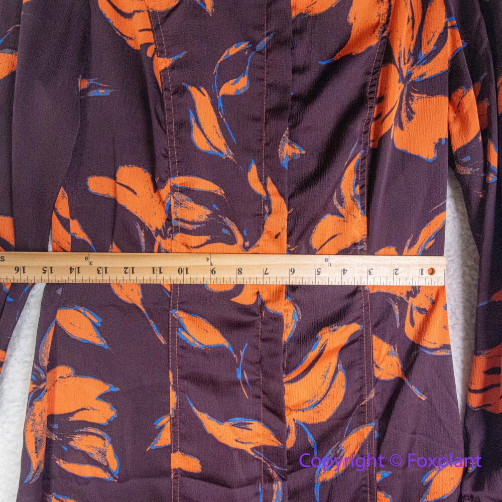 New! Anthropologie Exquise Long-Sleeve Satin Shirtdress, size S - Picture 8 of 15